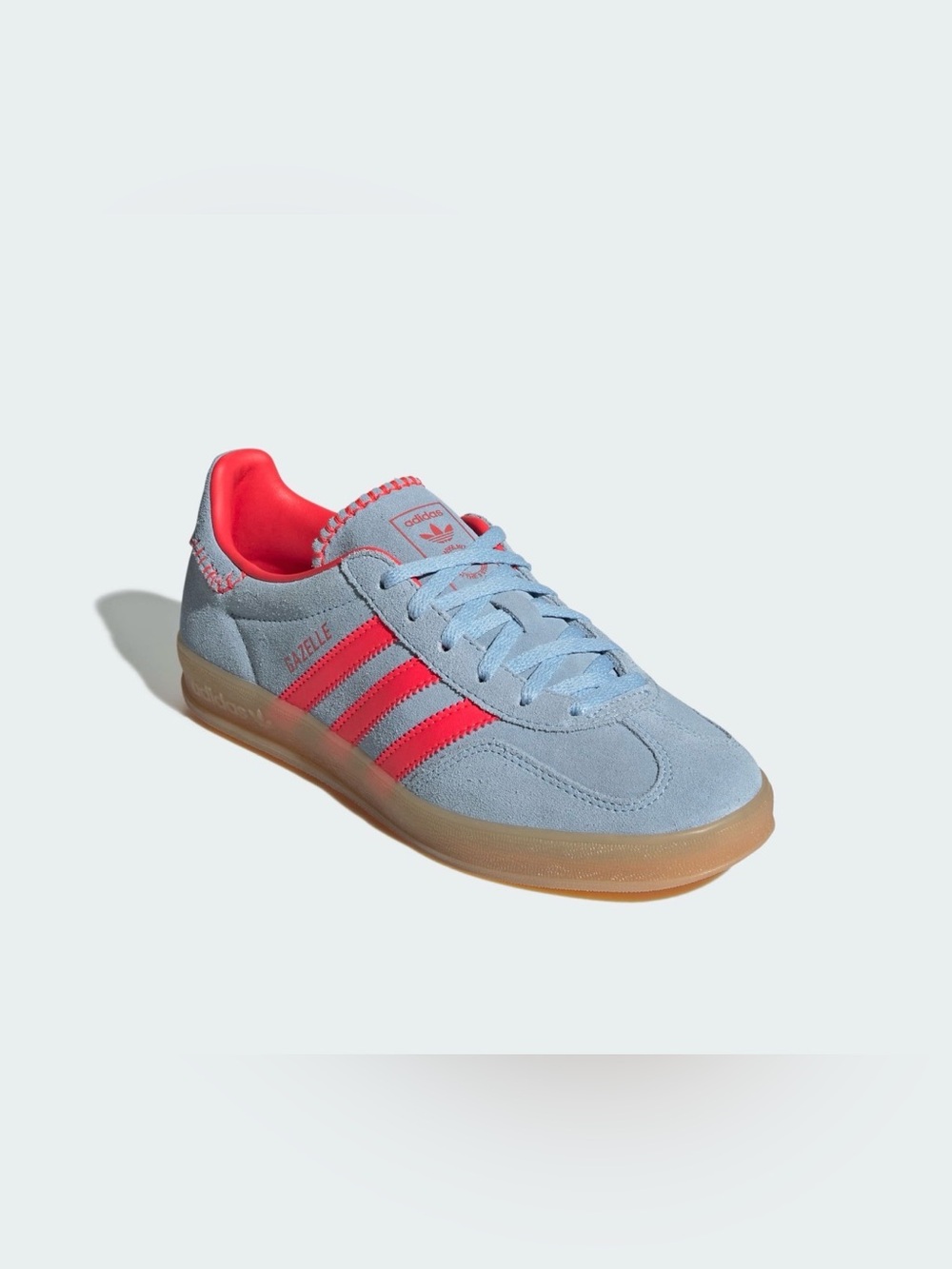 NWT adidas Gazelle Indoor JS1404 Clear Sky Lucid Red Gum Women’s Sneakers